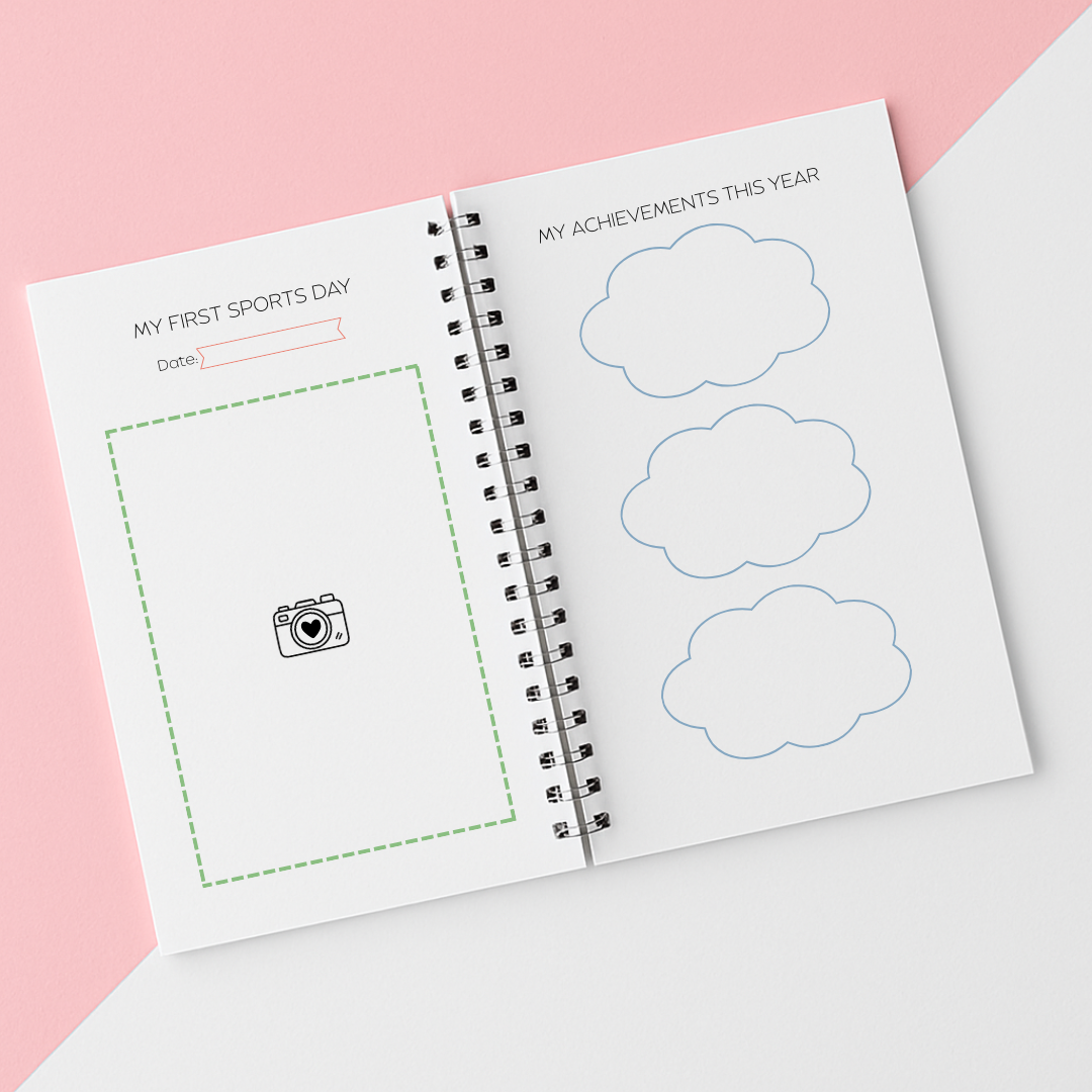 open pages of little years big memories keep sake journal