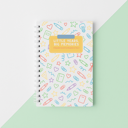 Capture every school year from Reception to Year 6 with this fun memory journal for kids – the perfect keepsake book for photos, milestones and memories.